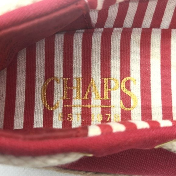 Chaps Red "Celia" Espadrilles Slip-On Shoes - Size 6B - Picture 7 of 10